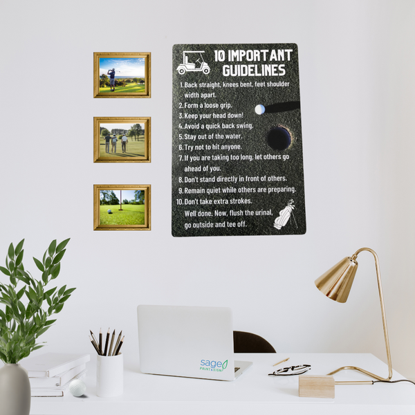 Funny 'Golf Guidelines' Metal Sign