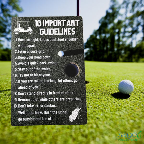 Funny 'Golf Guidelines' Metal Sign