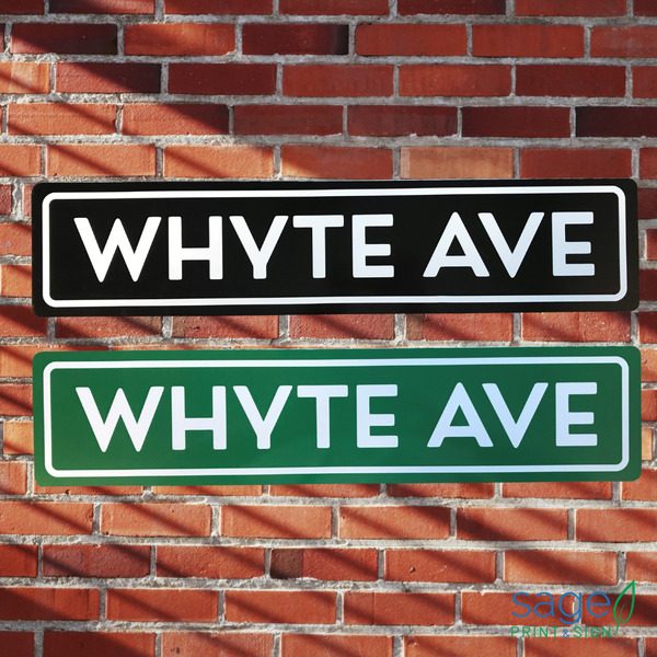 Trendy Decorative Whyte Ave Street Sign | Green or Black