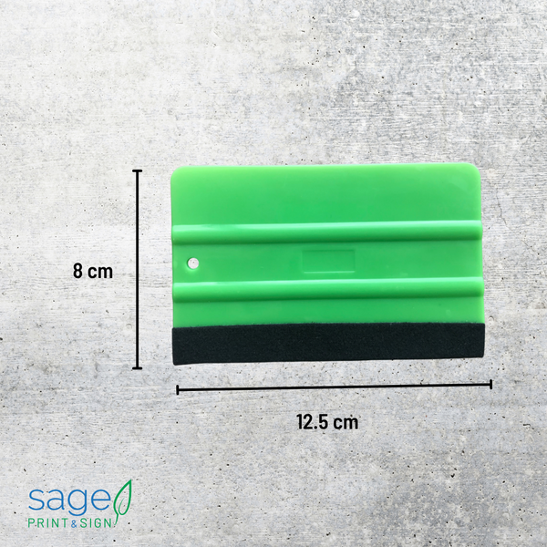 Green Squeegee Scraper Tool with Soft Felt Edge - for Cars, Vehicles, Windows, Vinyl, Film, Stickers, and more