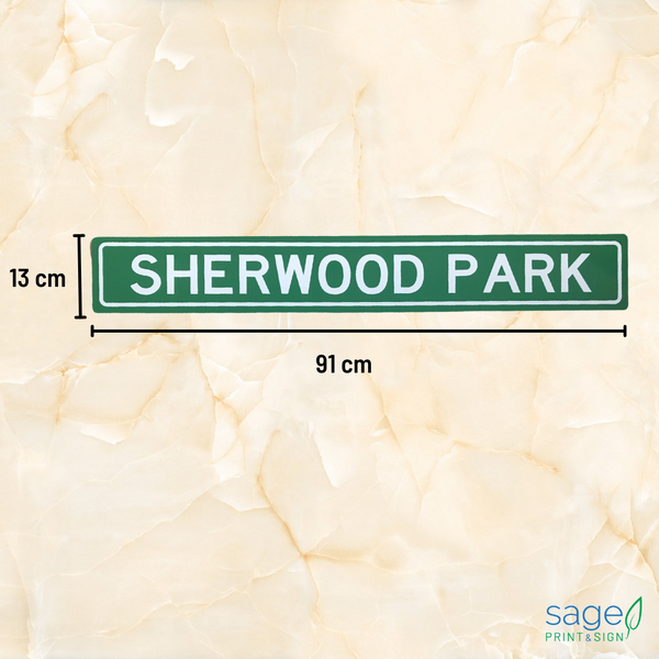 Sherwood Park Metal Decorative Street Sign