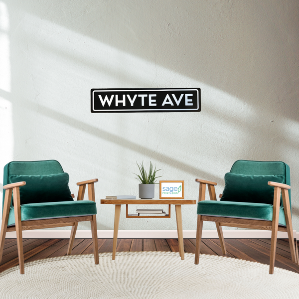 Trendy Decorative Whyte Ave Street Sign | Green or Black