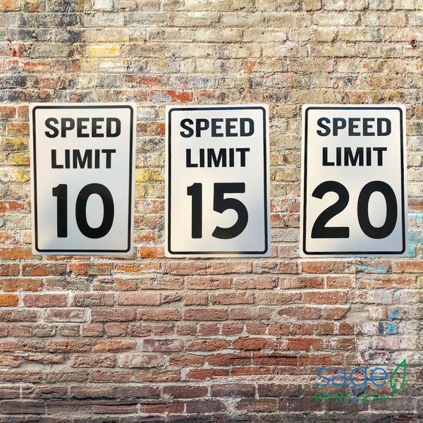 Speed Limit Traffic Signs - 10 / 15 / 20