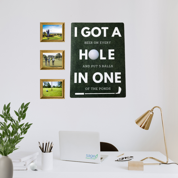 Funny 'Hole in One' Golf Metal Sign