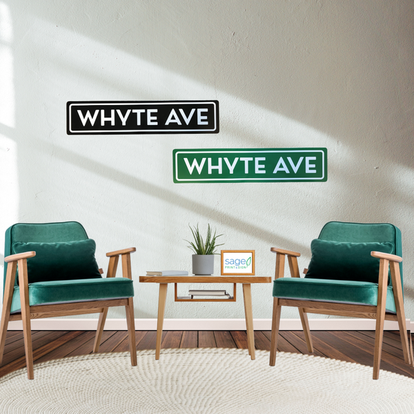 Trendy Decorative Whyte Ave Street Sign | Green or Black