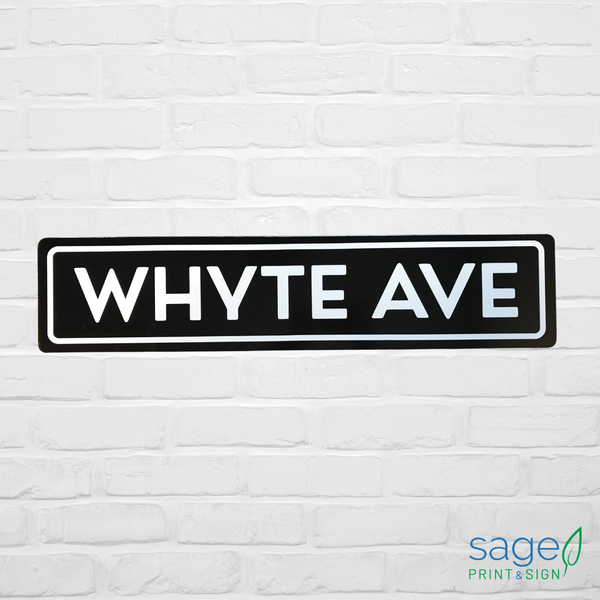 Trendy Decorative Whyte Ave Street Sign | Green or Black