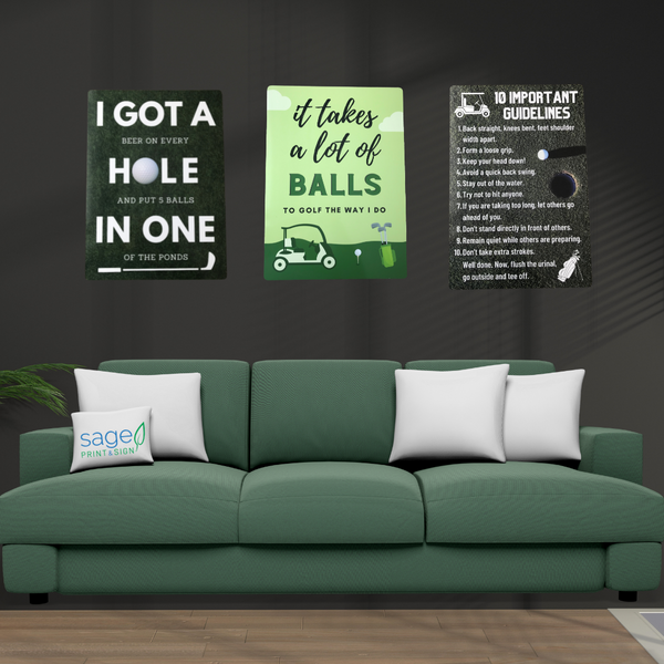 Funny 'Hole in One' Golf Metal Sign