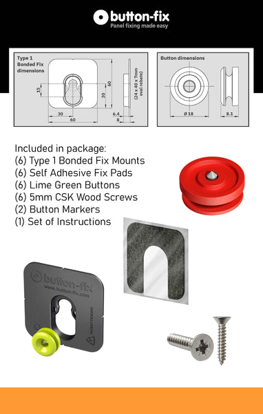 Button Fix - Bonded Fix with Wood Screw