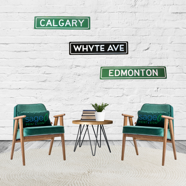Trendy Decorative Whyte Ave Street Sign | Green or Black
