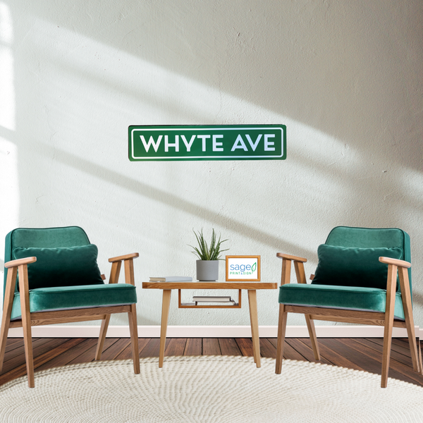 Trendy Decorative Whyte Ave Street Sign | Green or Black