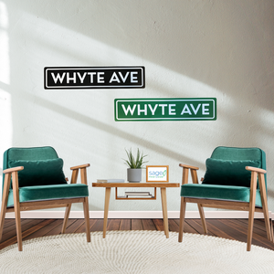 Trendy Decorative Whyte Ave Street Sign | Green or Black