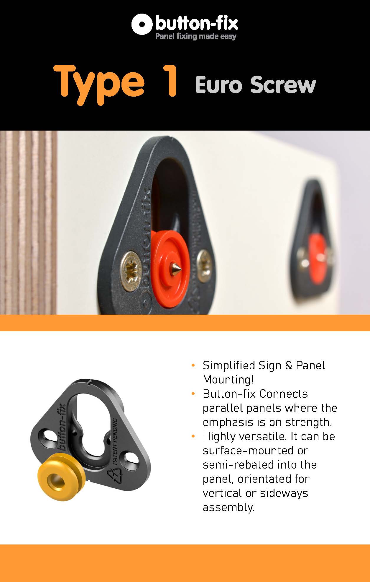 Button Fix Type One - Euro Screw
