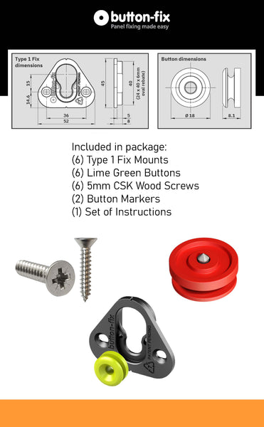 Button Fix Type One - Wood Screw